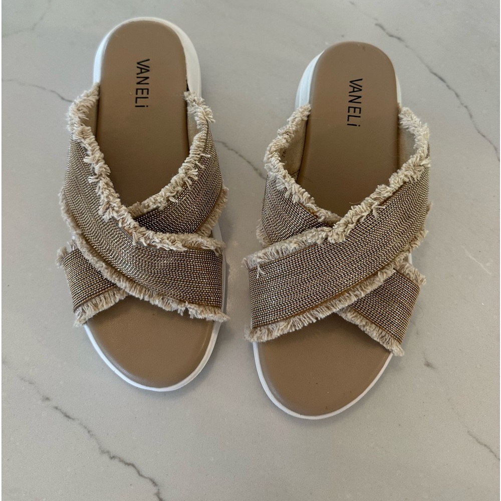 EUC VANELI NESSIE OPEN TOE SLIDE FOR SOFT SURROUNDINGS , NATURAL